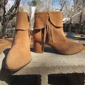 Matisse Paulson Leather Ankle Booties in a light brown/tan suede